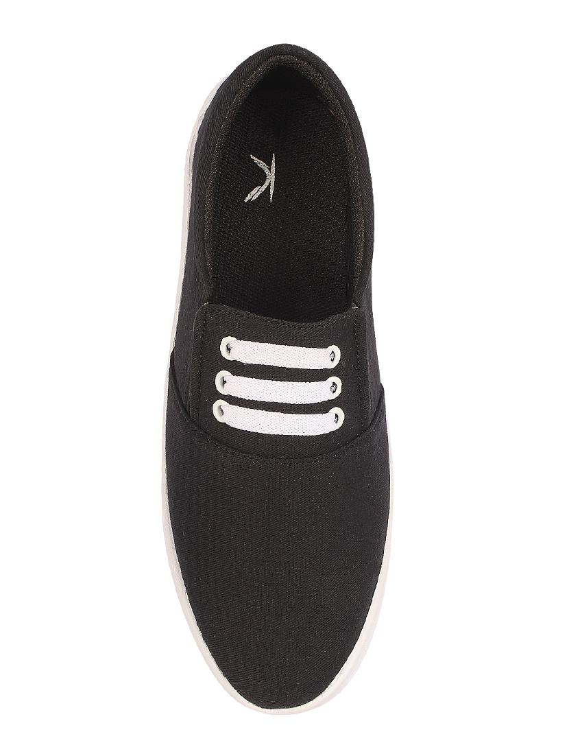black canvas casual slip on - 15361018 - Standard Image - 2
