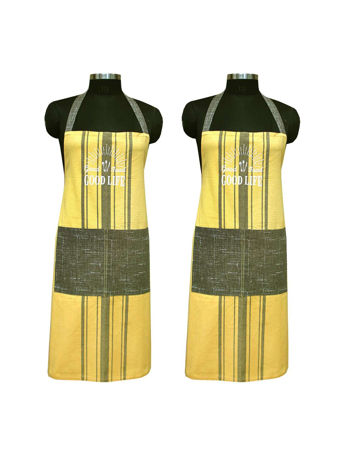 artistic printed kitchen apron (set of 2)