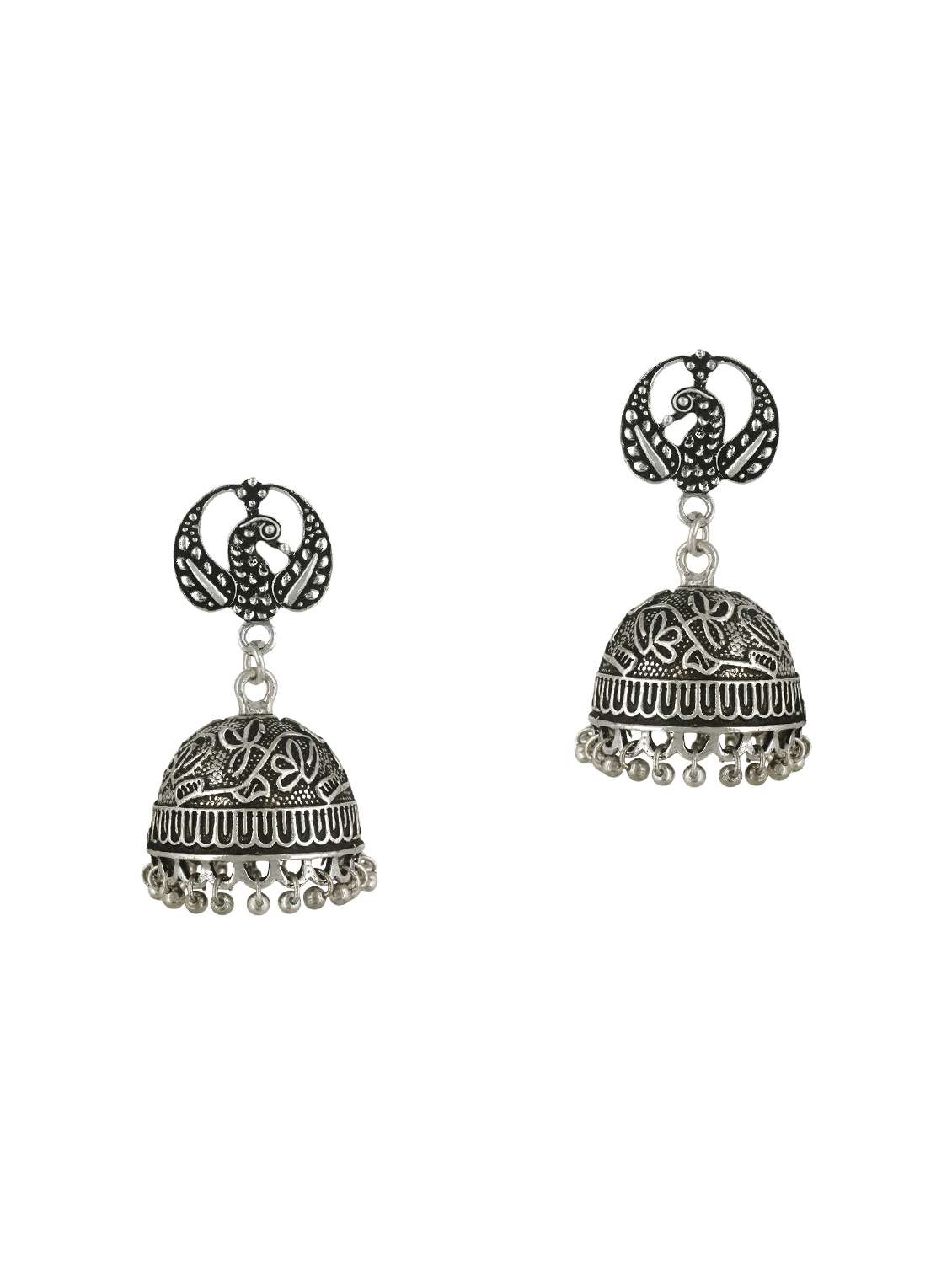 silver metal jhumka earring