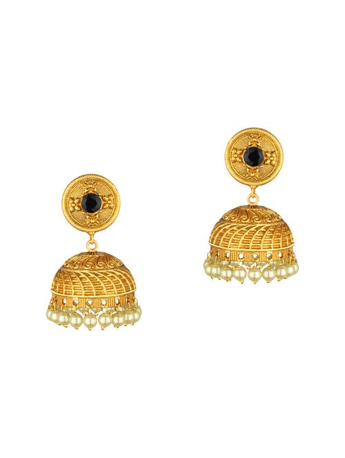 gold brass jhumka earring - 15363290 -  Standard Image - 0