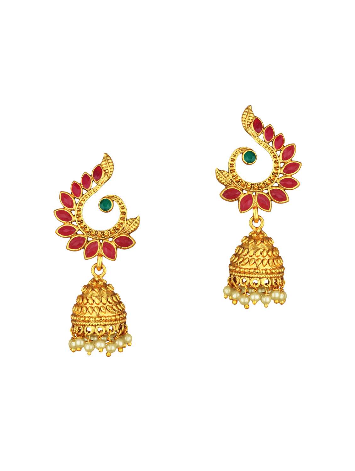 gold brass jhumka earring