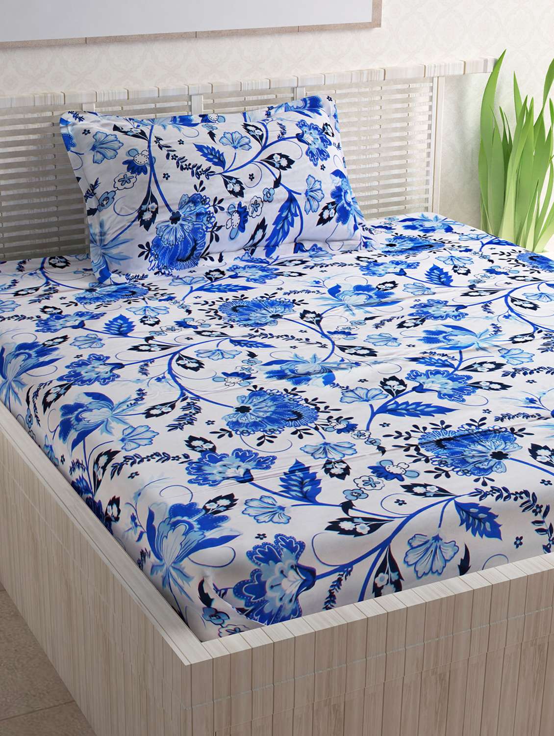 100% cotton 120tc single bedsheet with 1 pillow cover