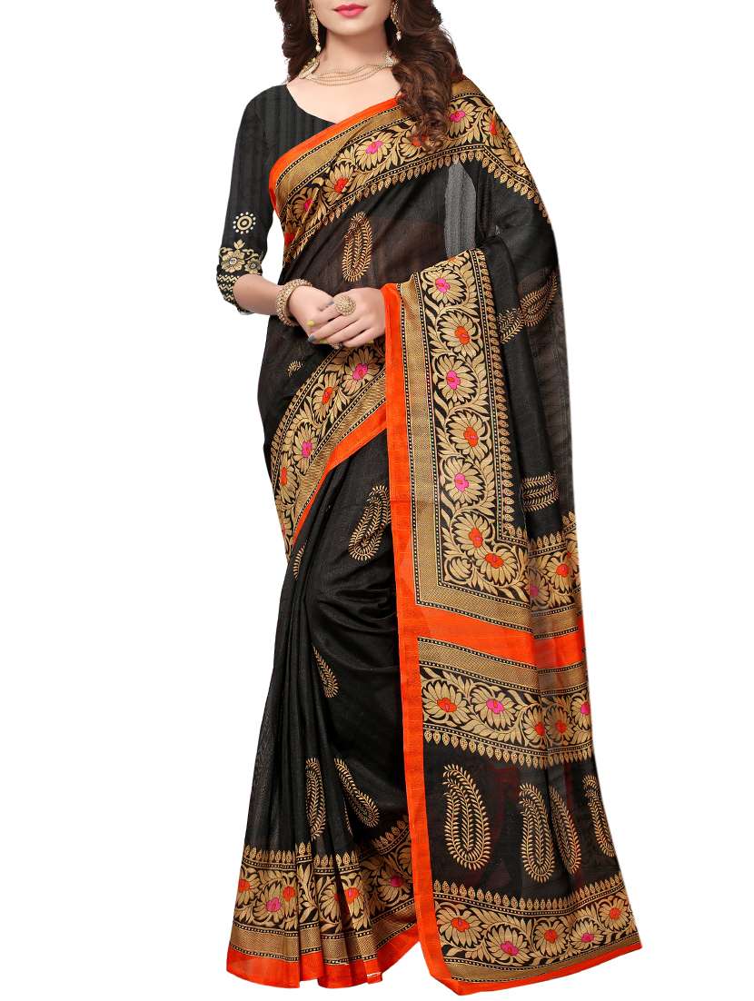paisley printed saree with blouse