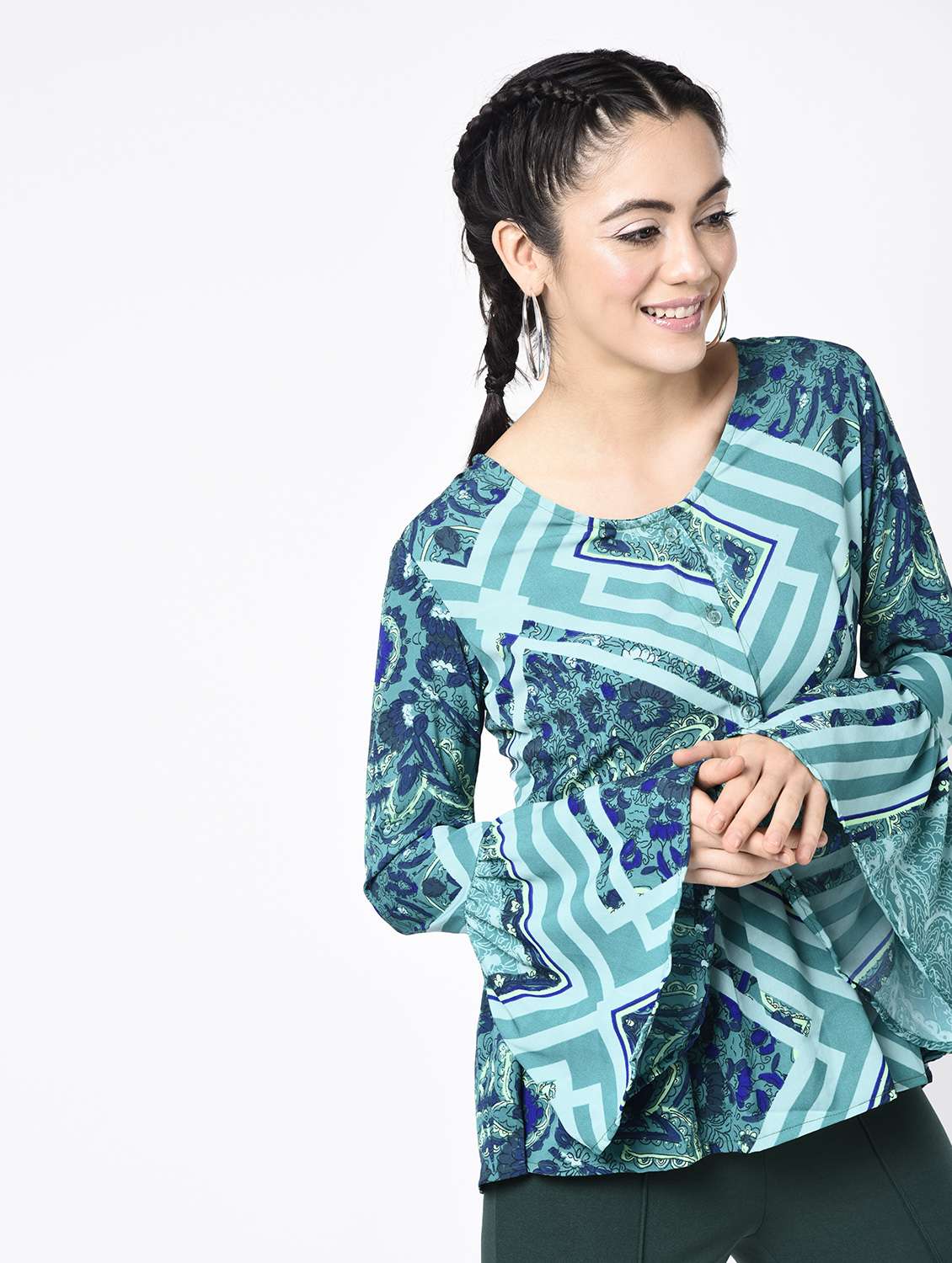bell sleeved flared top