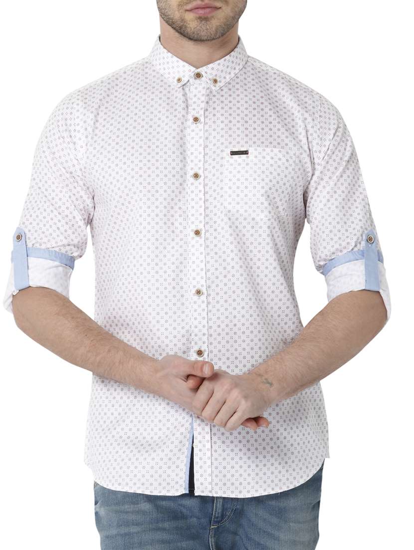 white cotton casual shirt