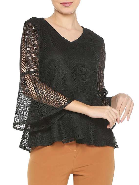 bell sleeved peplum top