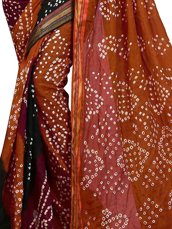 dual shade bandhani saree with blouse - 15378376 - Standard Image - 2