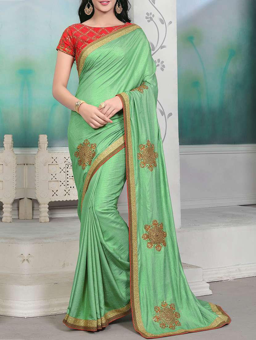 zari  embroidered saree with blouse