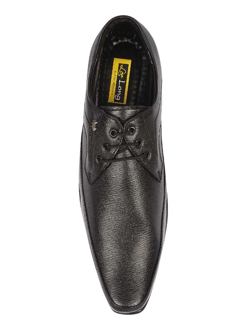 black leatherette lace-up derby - 15383101 -  Standard Image - 2