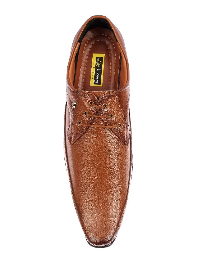 tan leatherette lace-up derby - 15383102 -  Standard Image - 2