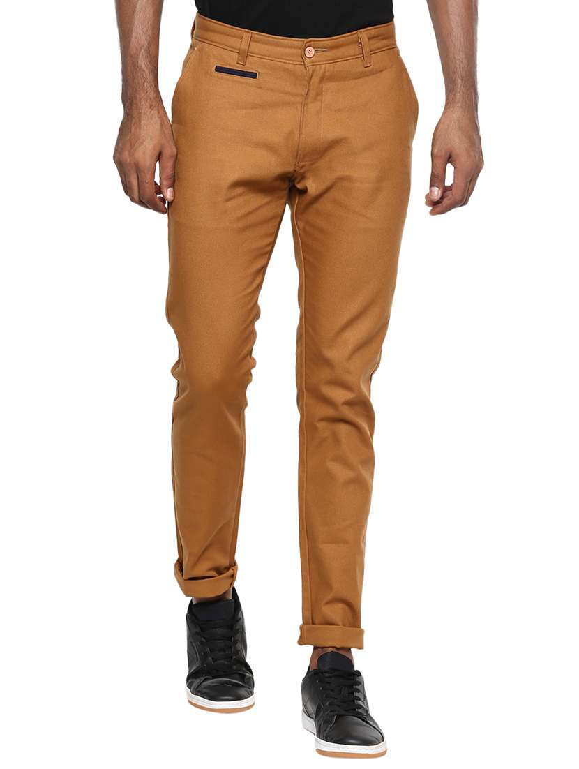 brown cotton chinos casual trouser