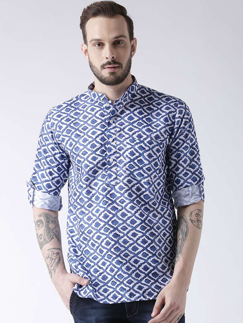 blue cotton short kurta