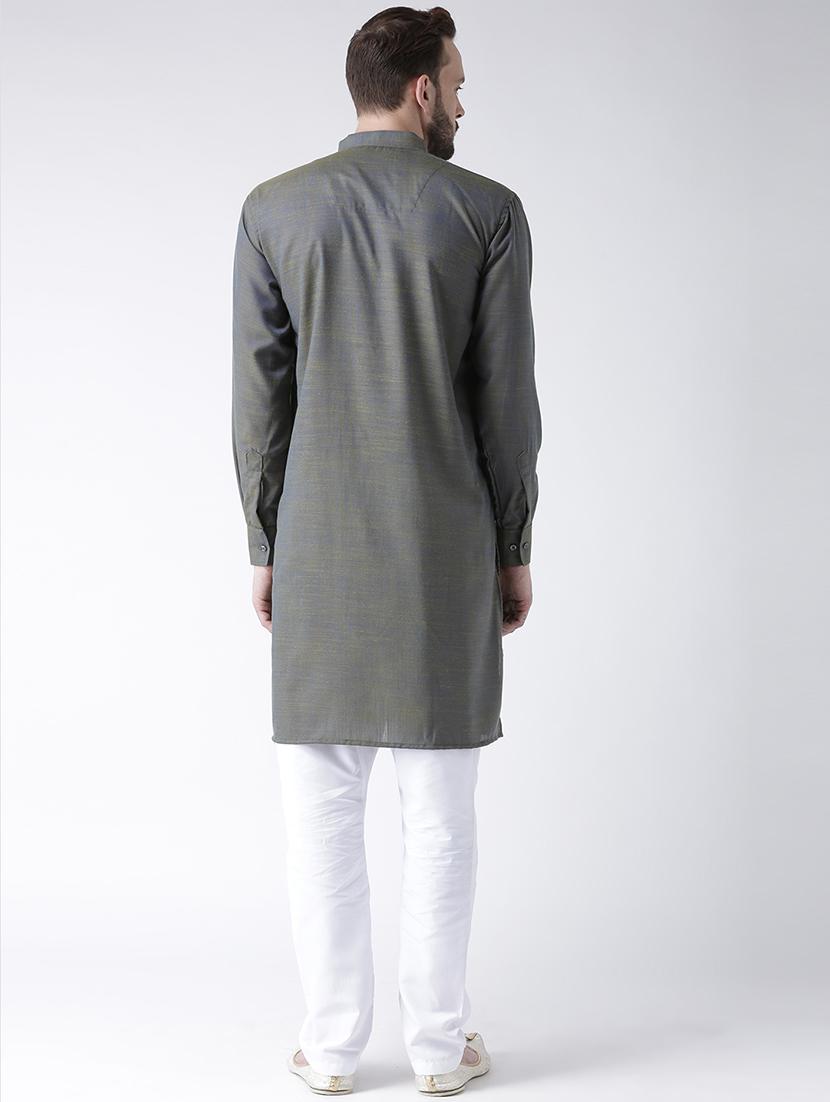 grey cotton kurta pyjama set - 15384284 - Standard Image - 2