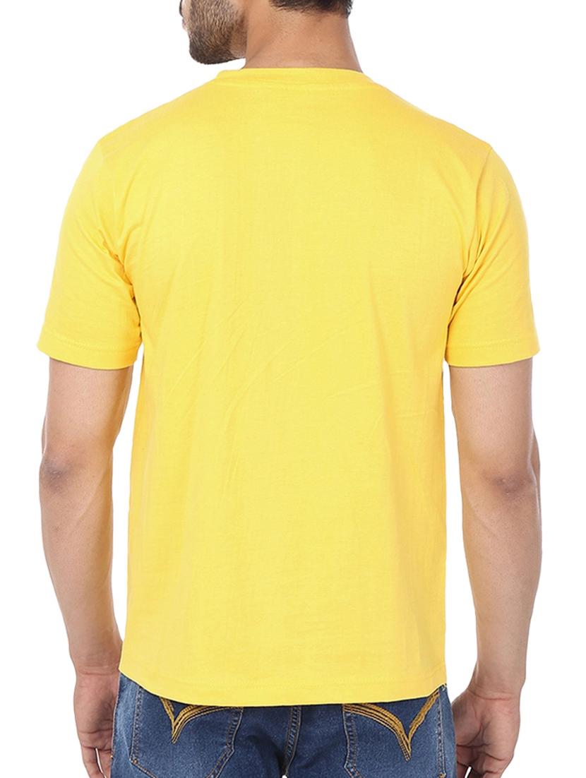 yellow cotton chest print t-shirt - 15385758 - Standard Image - 2