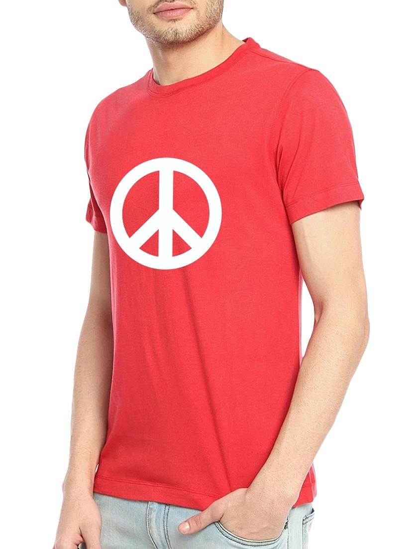 red cotton chest print t-shirt - 15385759 - Standard Image - 2