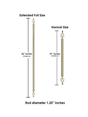 Buy Online Adjustable Curtain Rod With Modern Finials And Brackets
