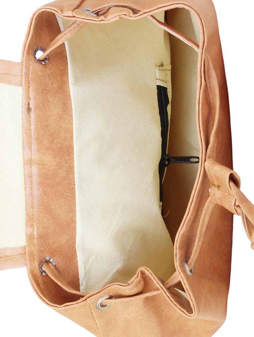 tan leatherette (pu) regular backpack - 15386288 - Standard Image - 2
