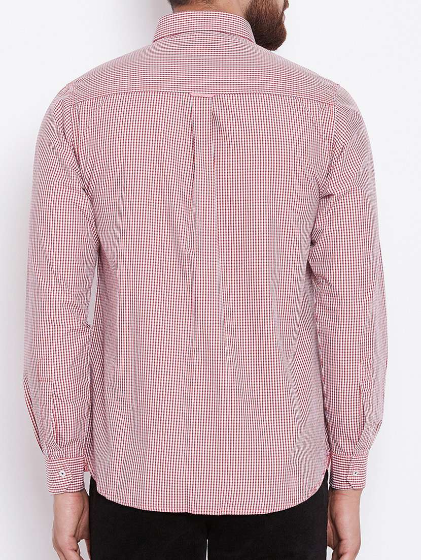 red cotton casual shirt - 15386646 - Standard Image - 2