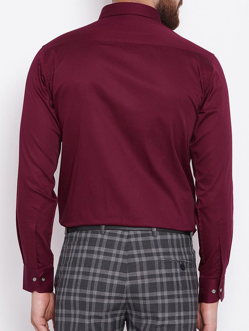 red cotton formal shirt - 15386669 - Standard Image - 2
