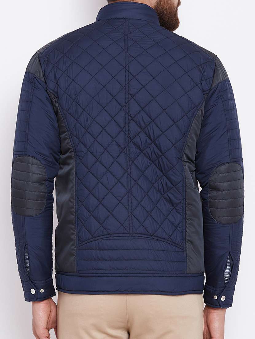 navy blue nylon blend puffer jacket - 15386690 -  Standard Image - 2