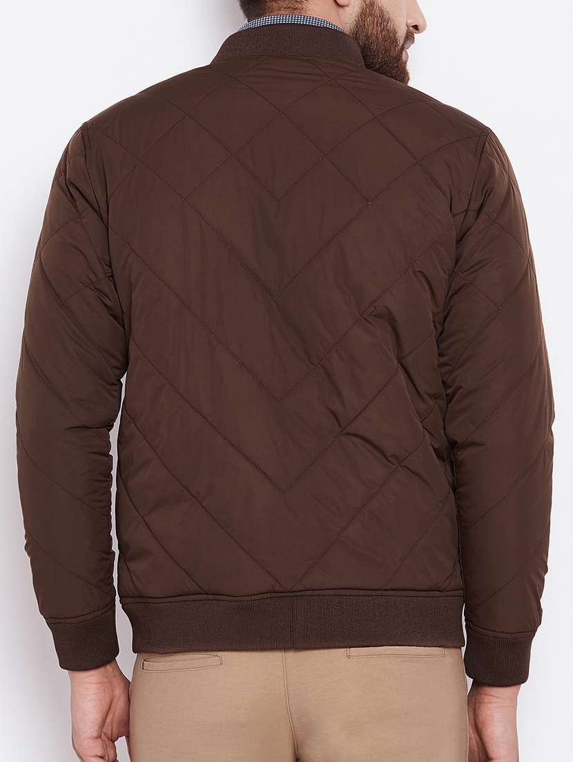 brown nylon blend puffer jacket - 15386694 -  Standard Image - 2