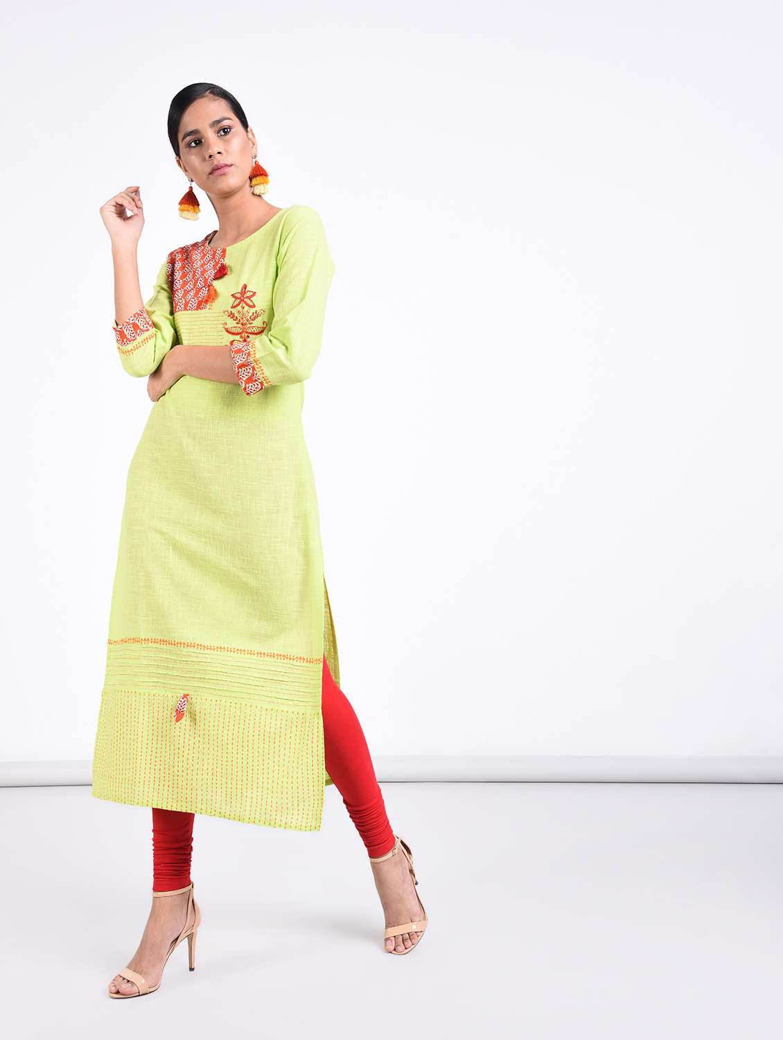 tassels straight kurta