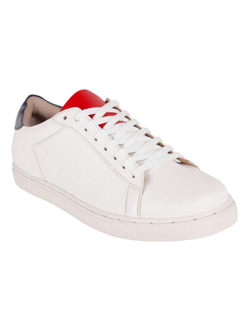 white leather lace up sneakers