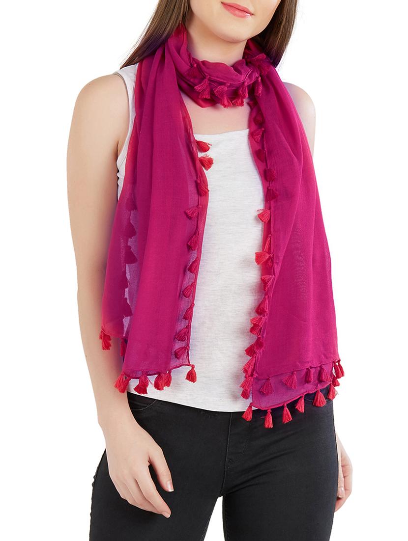 tassel detail solid stole - 15389663 - Zoom Image - 0