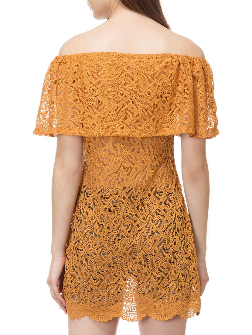 off shoulder self design net tunic - 15392660 - Standard Image - 2