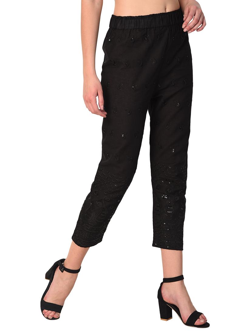 embroidered combo staright pant - 15392928 - Standard Image - 2