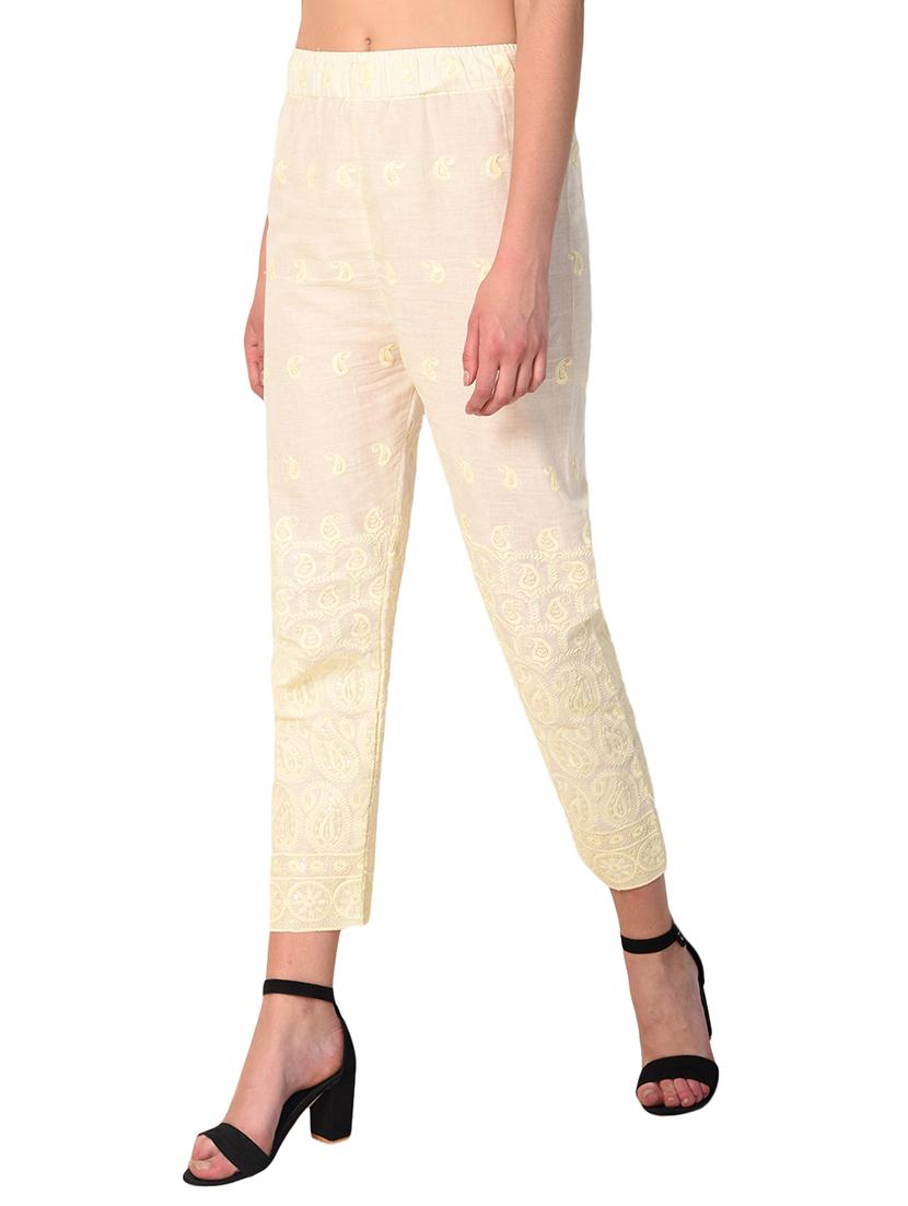 embroidered combo staright pant - 15392932 - Standard Image - 2
