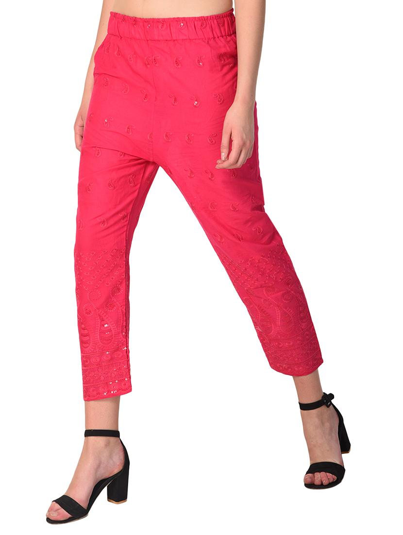 embroidered combo staright pant - 15392935 - Standard Image - 2