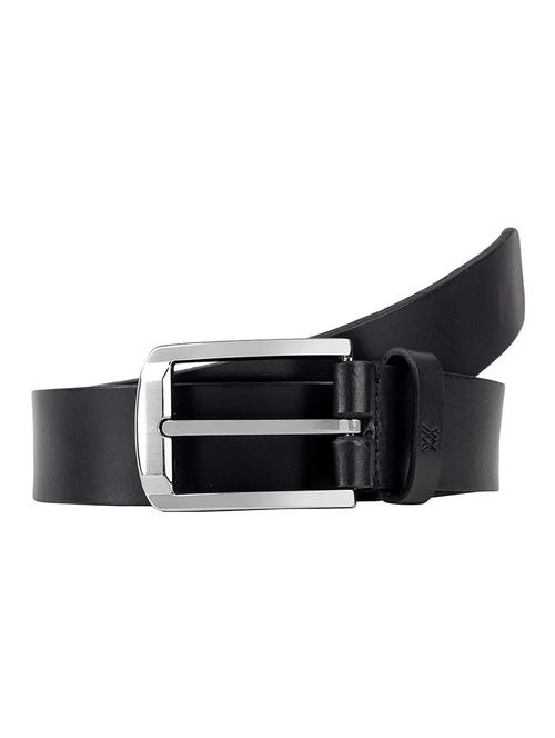 black leather plain belt - 15393447 - Standard Image - 0