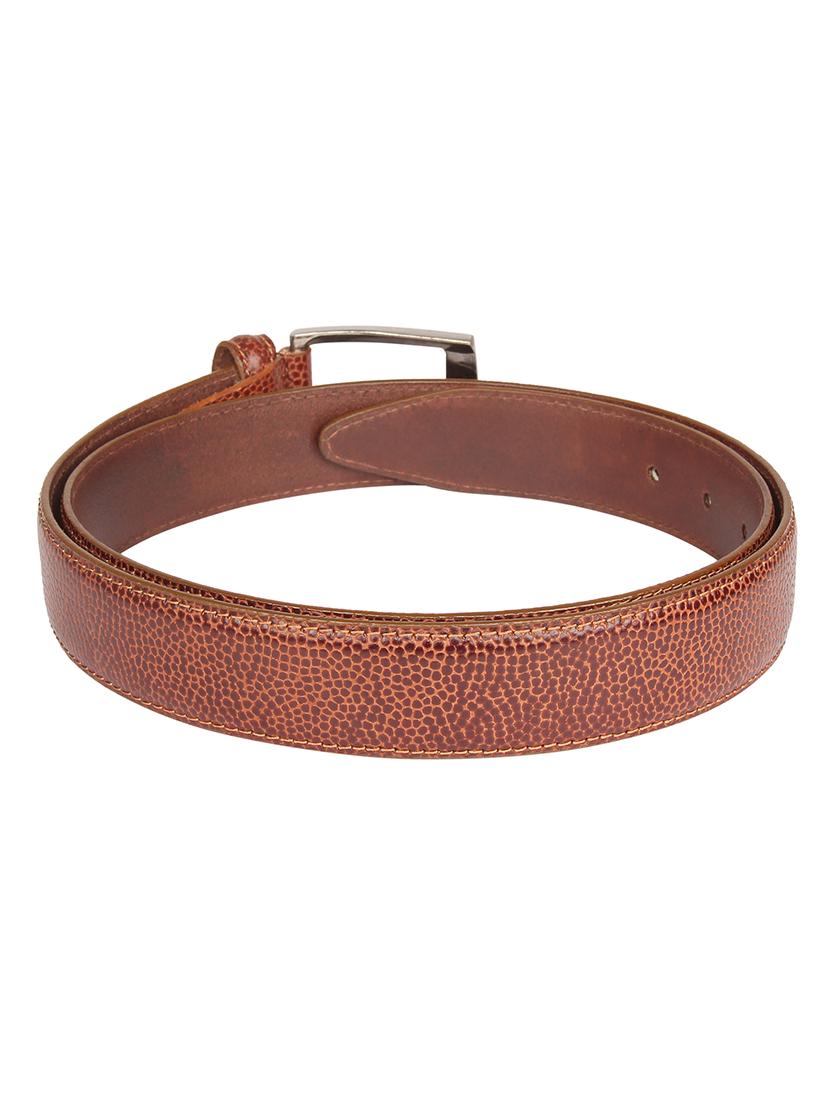 tan leather printed belt - 15393461 - Standard Image - 2