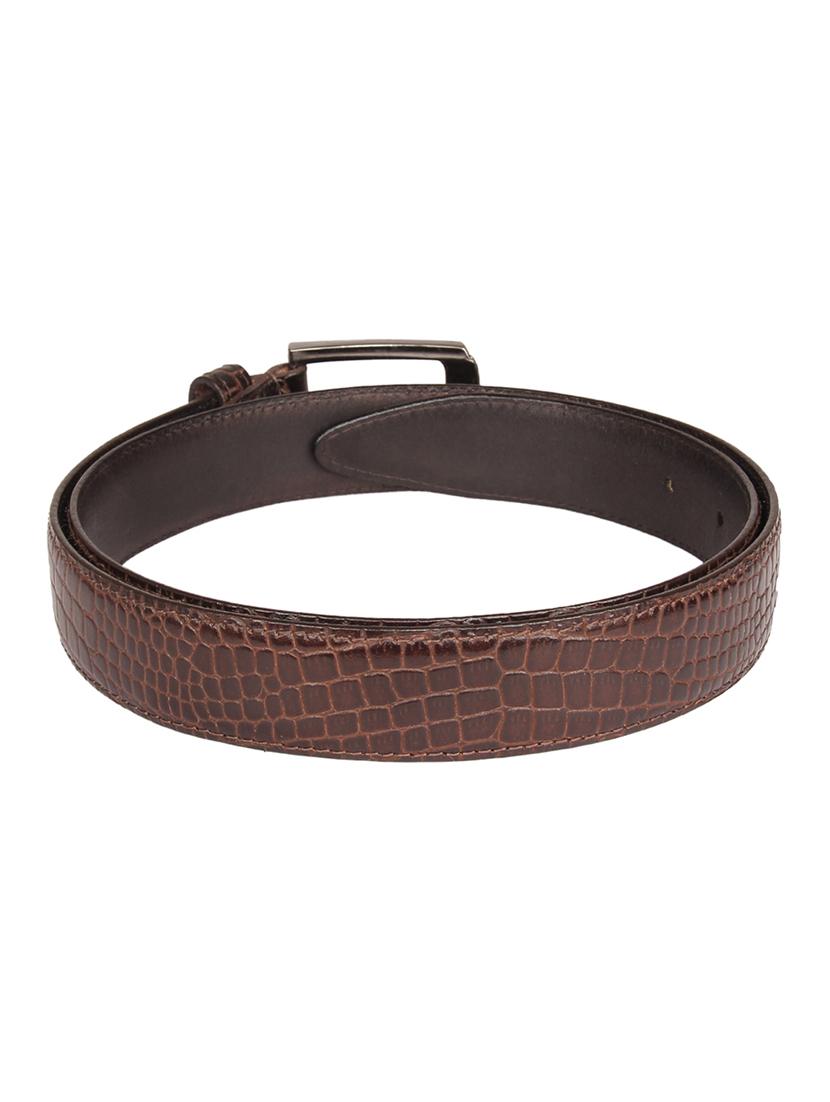 brown leather printed belt - 15393463 - Standard Image - 2