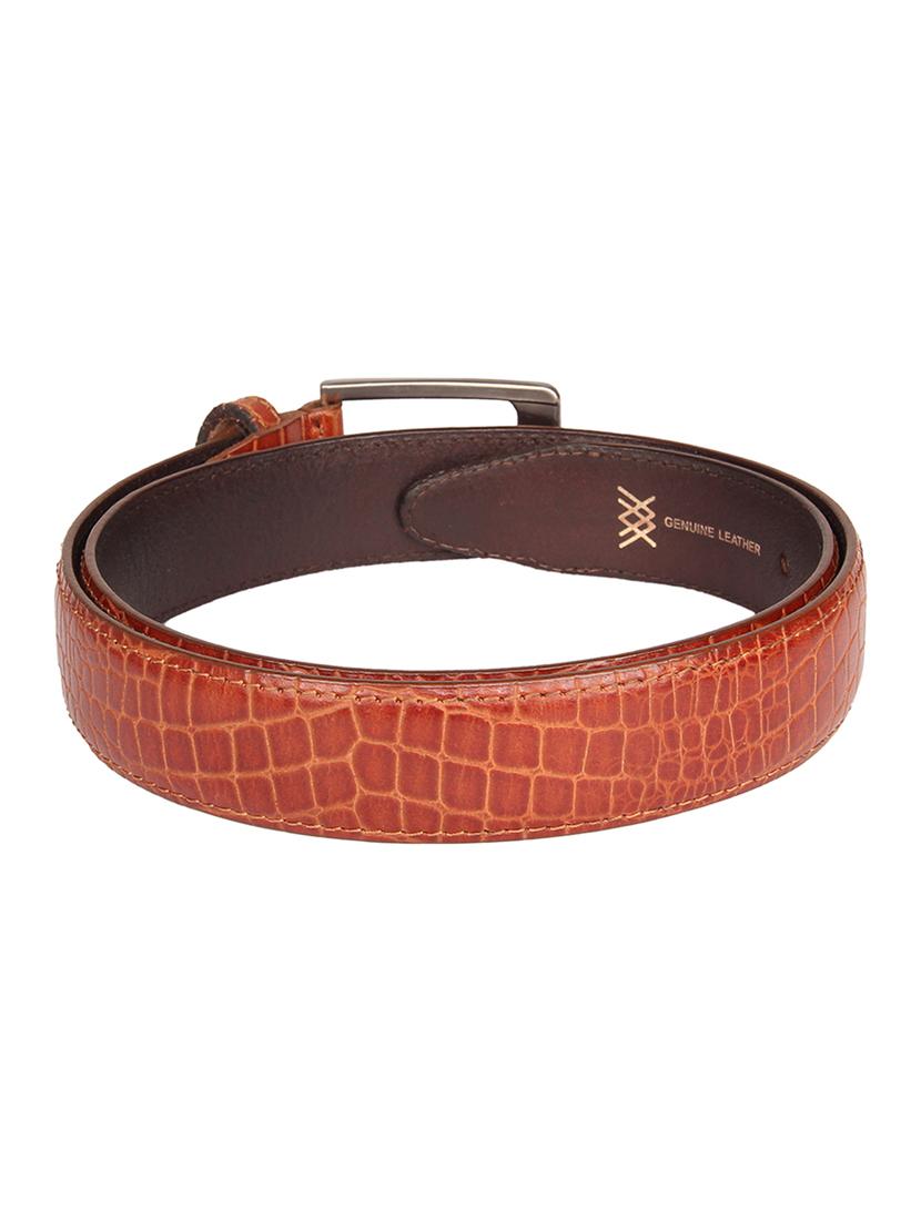 tan leather printed belt - 15393464 - Standard Image - 2