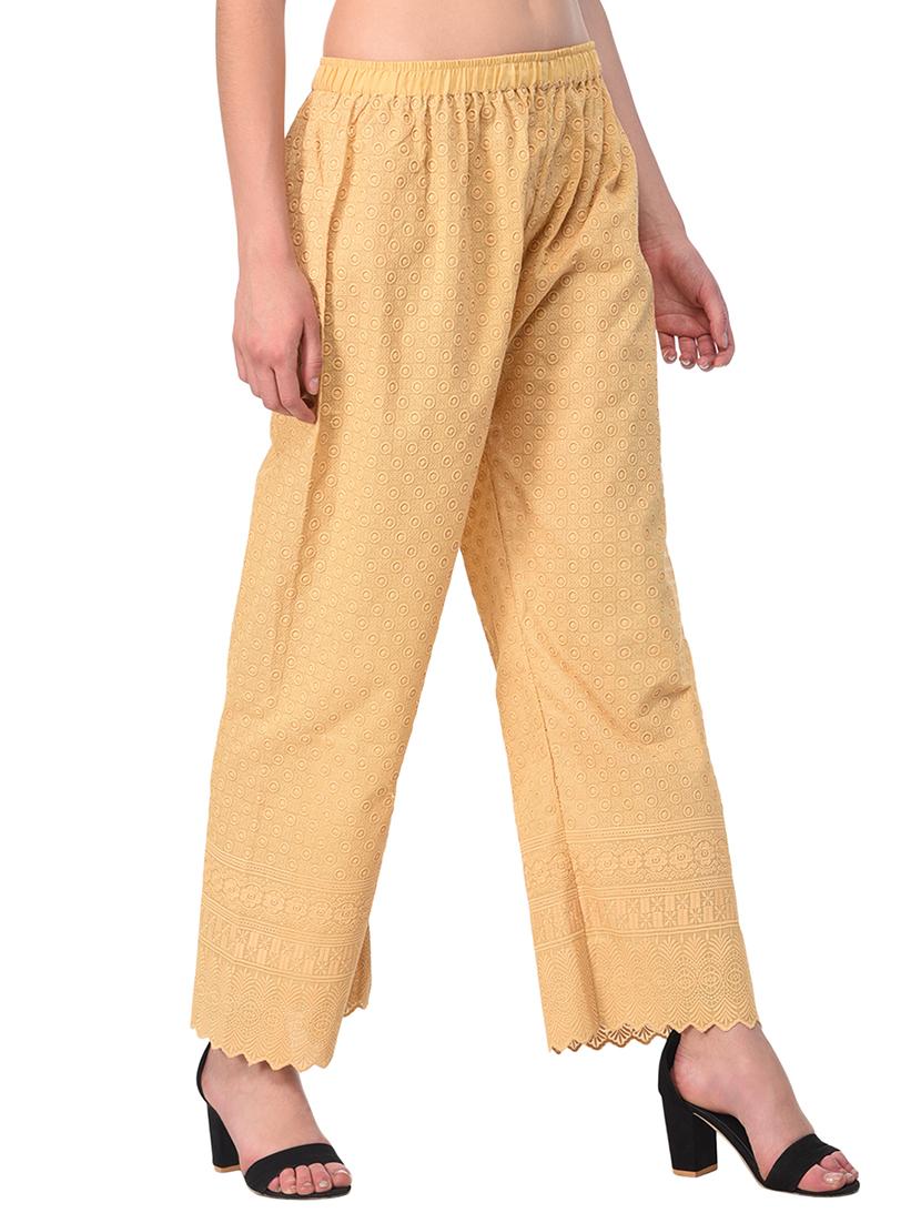 set of 2 chikankari straight palazzo - 15395530 - Standard Image - 2
