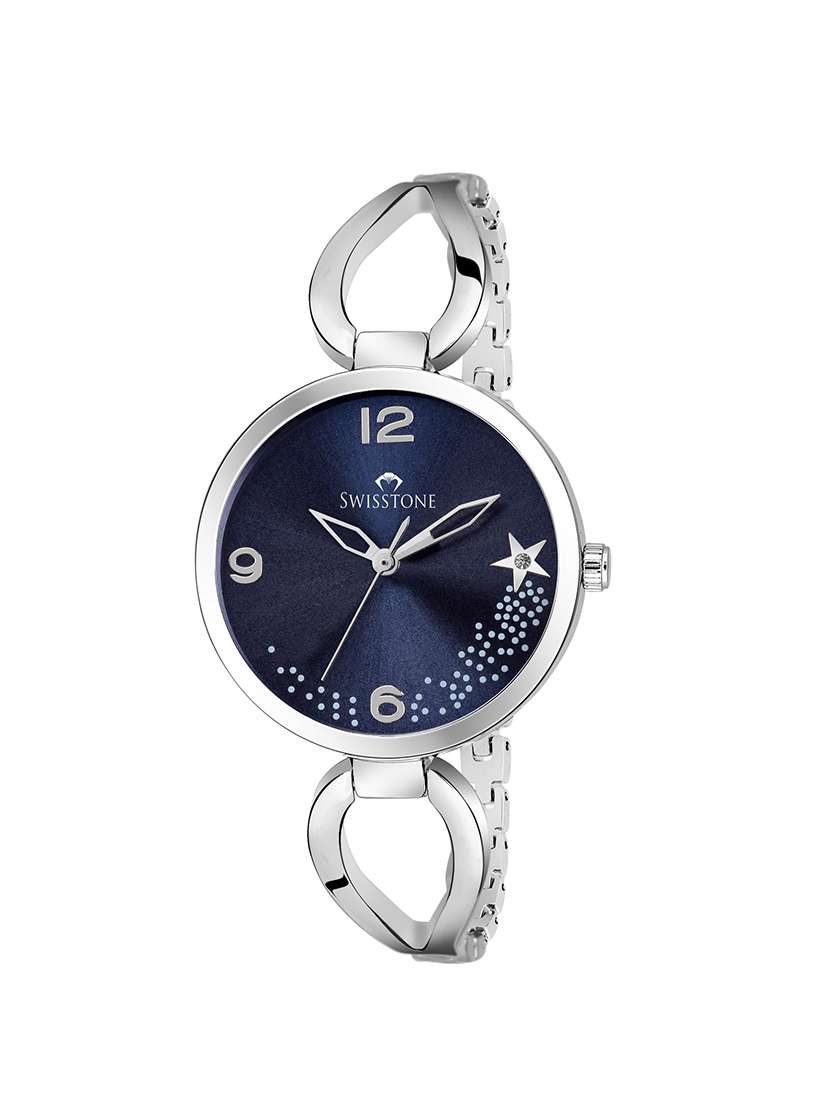 swisstone dzl153-blu stainless steel bracelet wrist watch for women