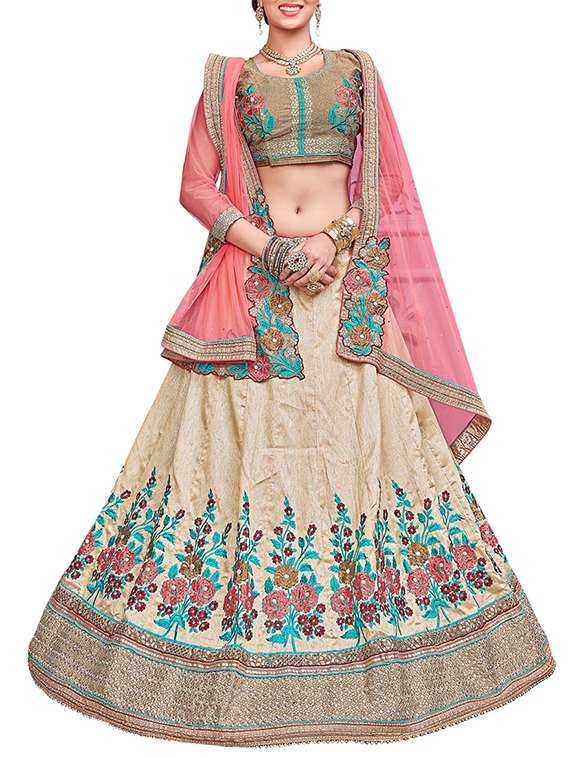 embroidered a-line lehenga