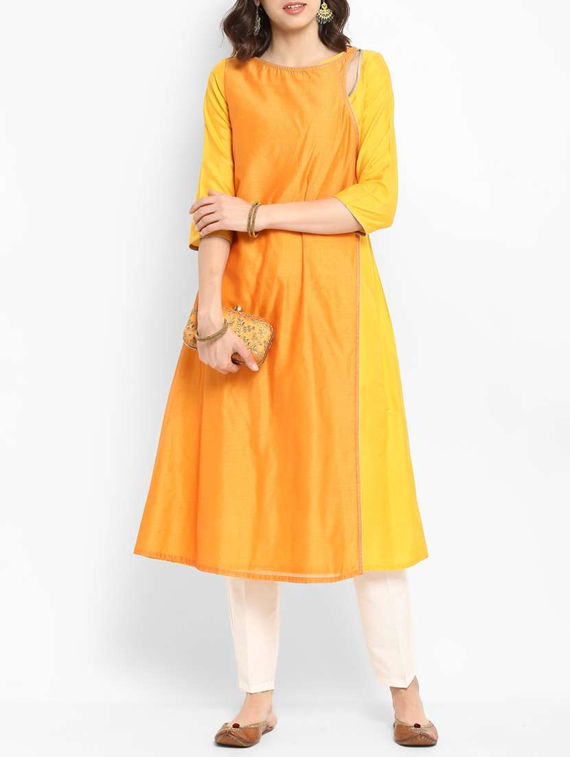 color block a-line kurta