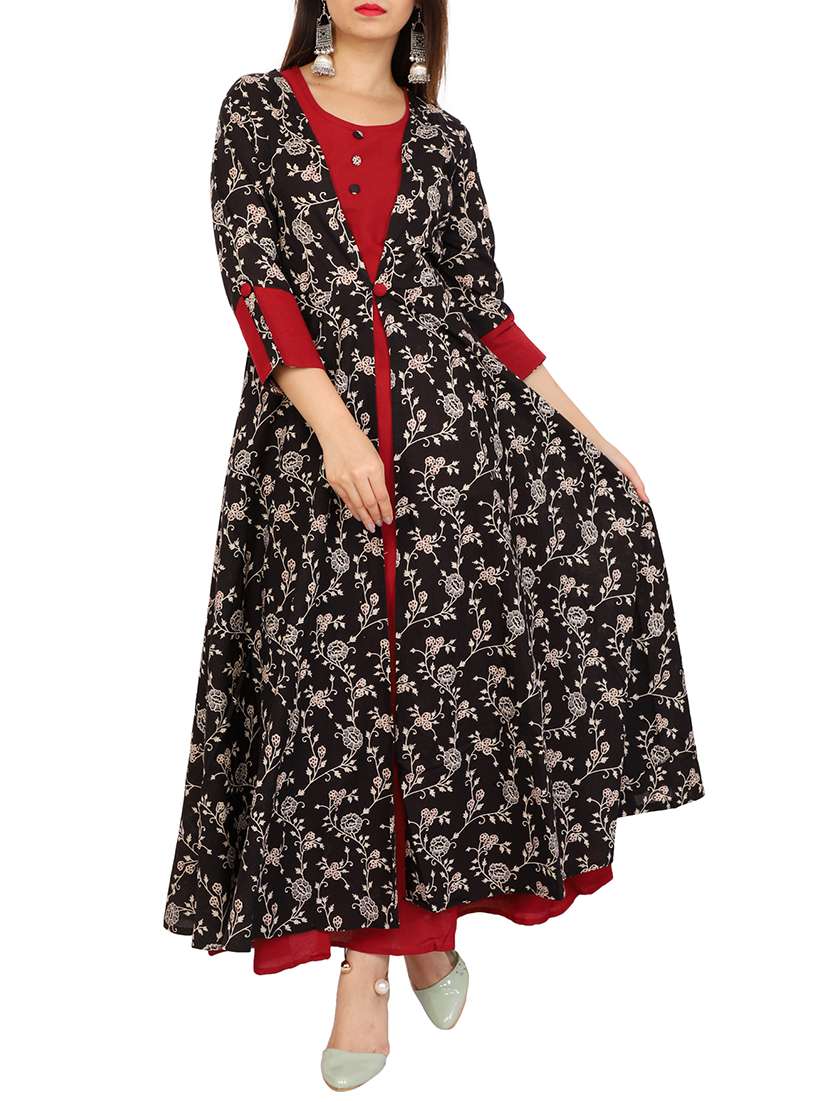 layered printed kurta