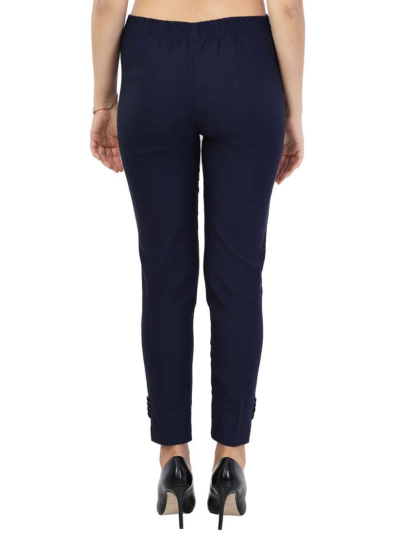 slim fit cigarette pants trousers - 15410915 - Standard Image - 2