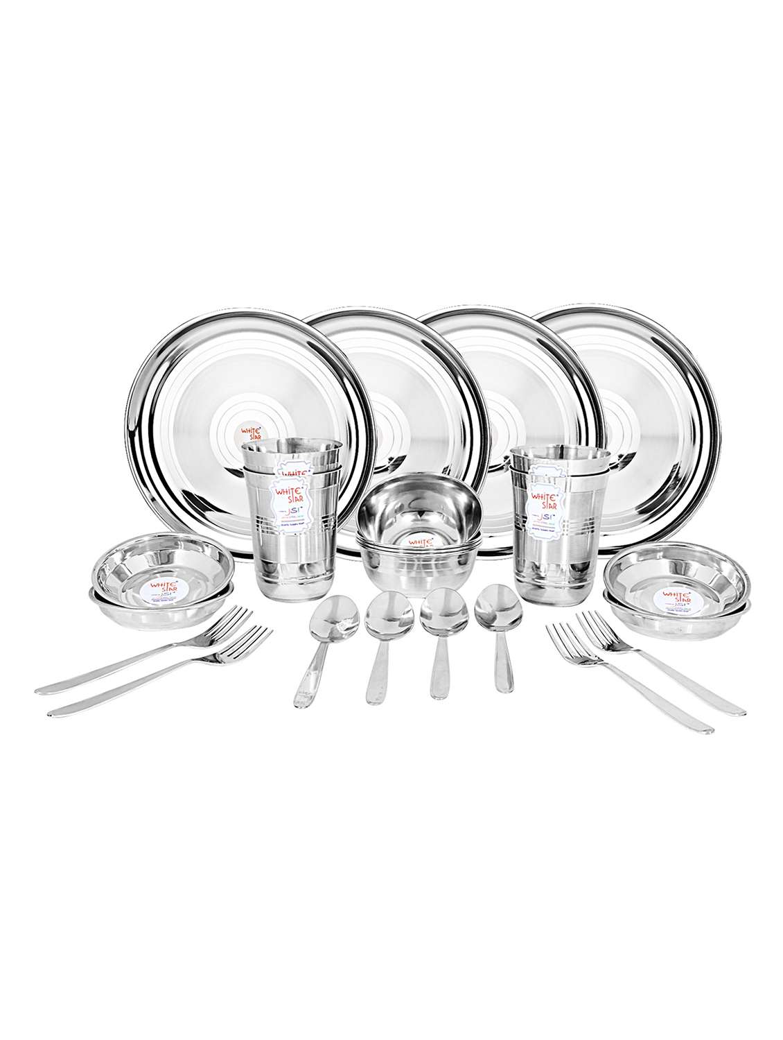 stainless steel dinner set of 24 pieces