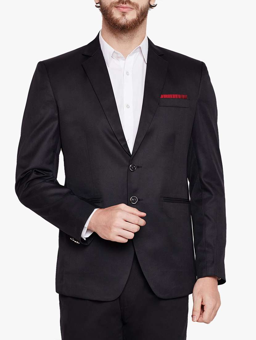 black cotton casual blazer