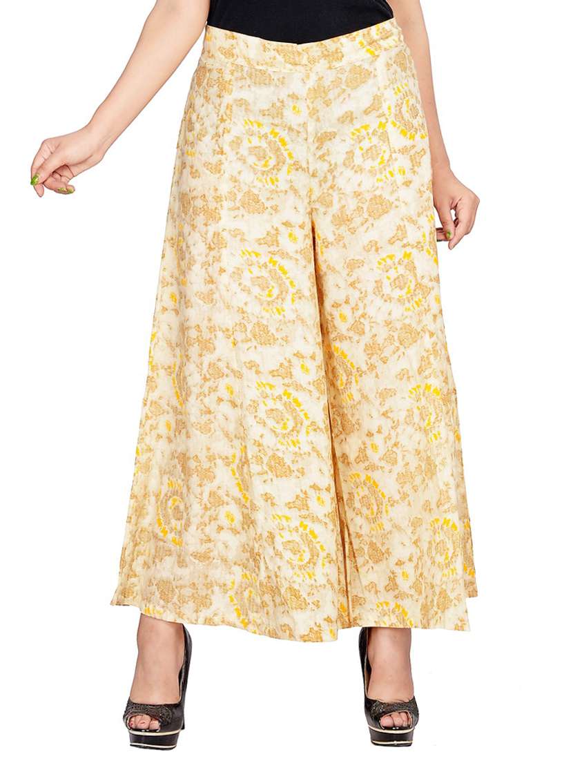 printed flared palazzo