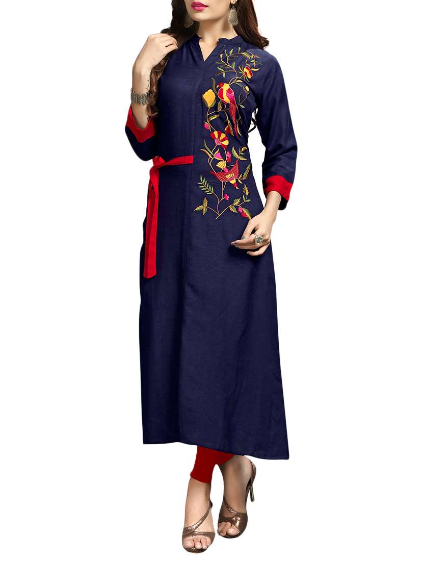 a-line embroidered kurta