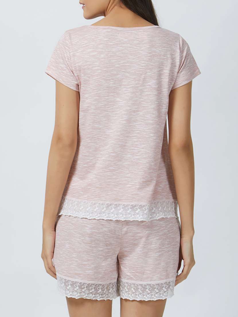 lace trim nightwear shorts set - 15426631 - Standard Image - 2