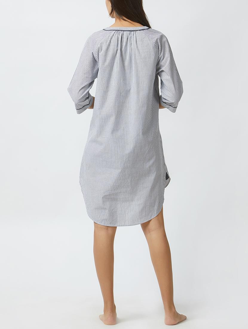 v-neck striped sleepshirt - 15426657 - Standard Image - 2