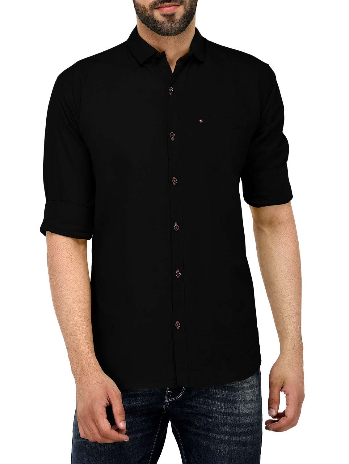 mens solid casual shirt