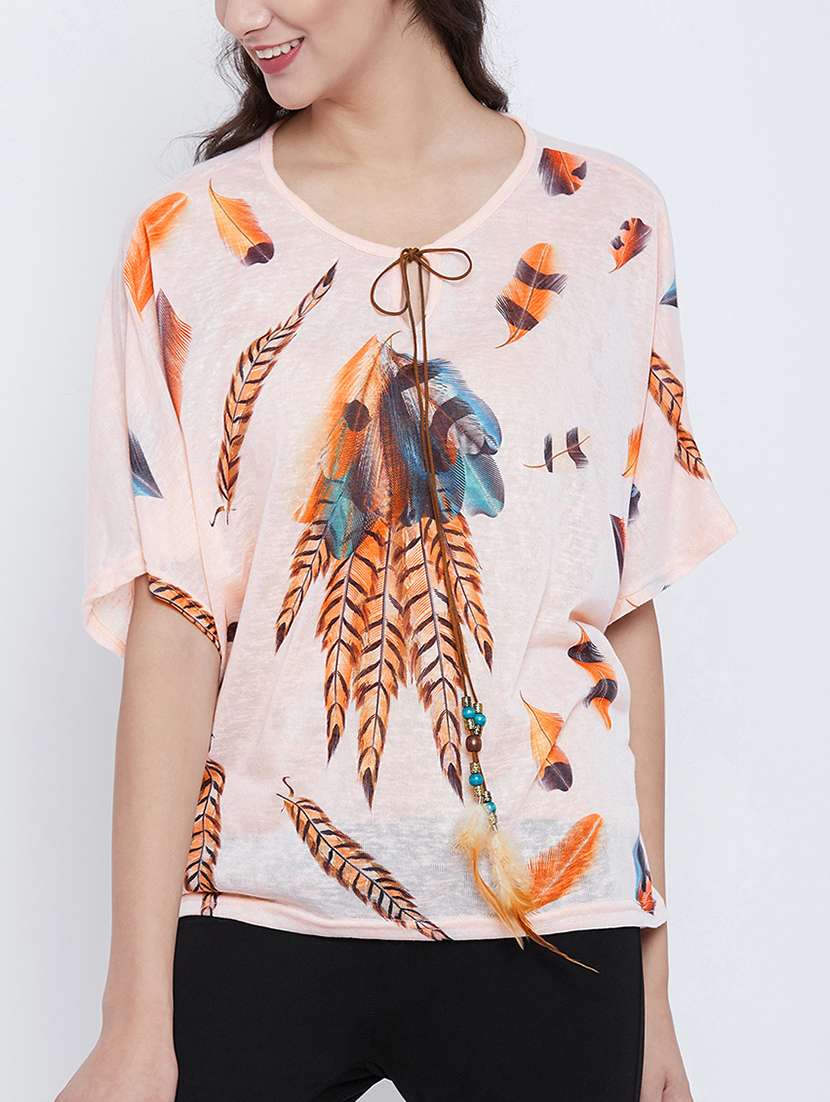 bohemian tie knot neck top